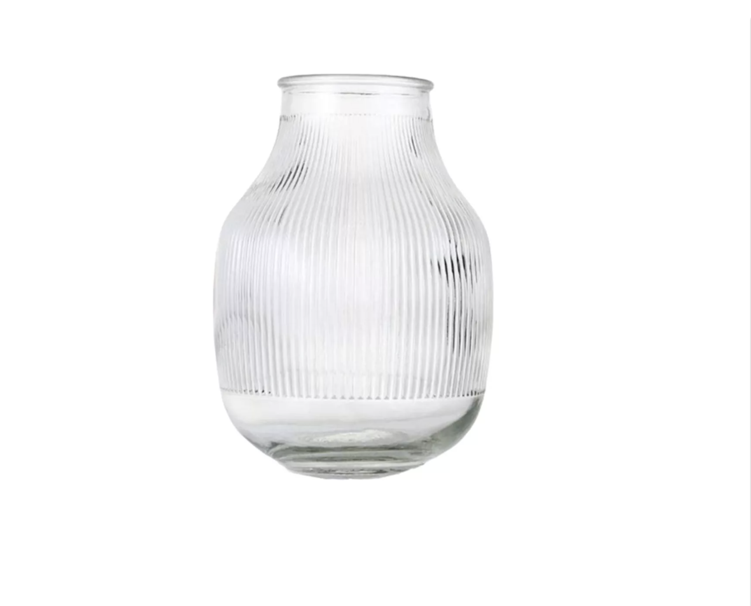 Florero Jarron Decorativo Vidrio Lineas Flores 18x12cm-1