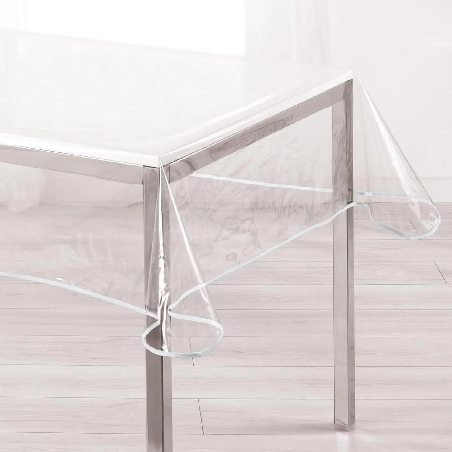 Mantel De Hule Plastico Mesa Rectangular Transparente 180cm Transparente-3