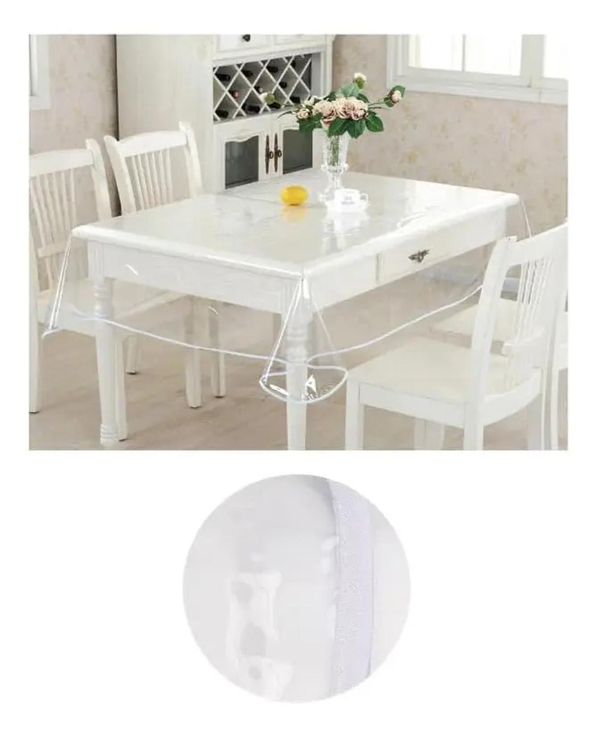Mantel De Hule Plastico Mesa Rectangular Transparente 180cm Transparente-4