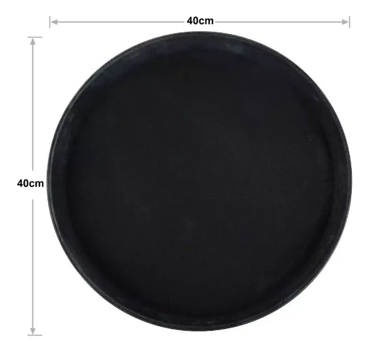 Pack 5 Bandeja Antideslizante Restaurant Redonda 40cm Negro-3