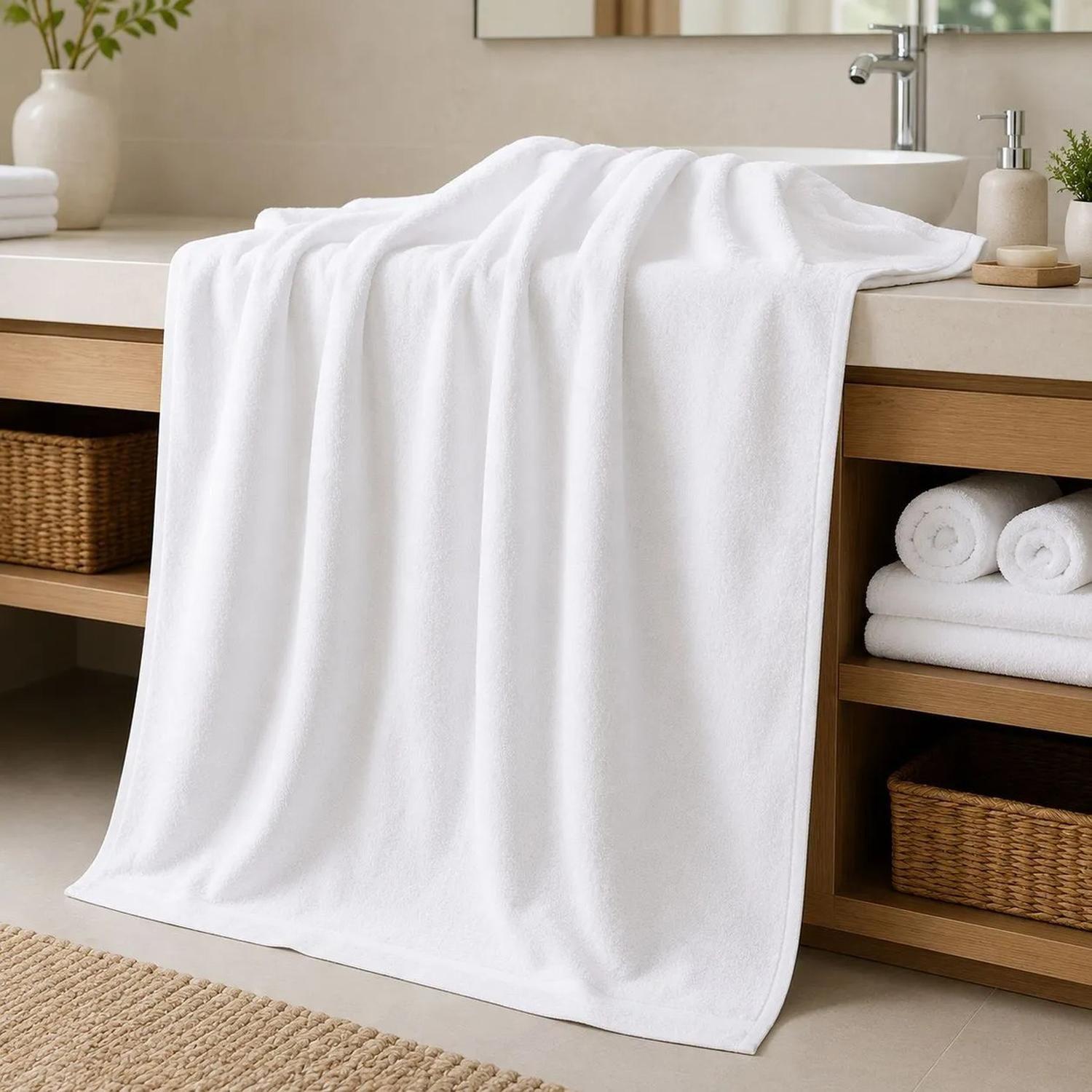 Set 3 Toallas Blancas Hoteleria Toalla 70x140cm Blanco-1