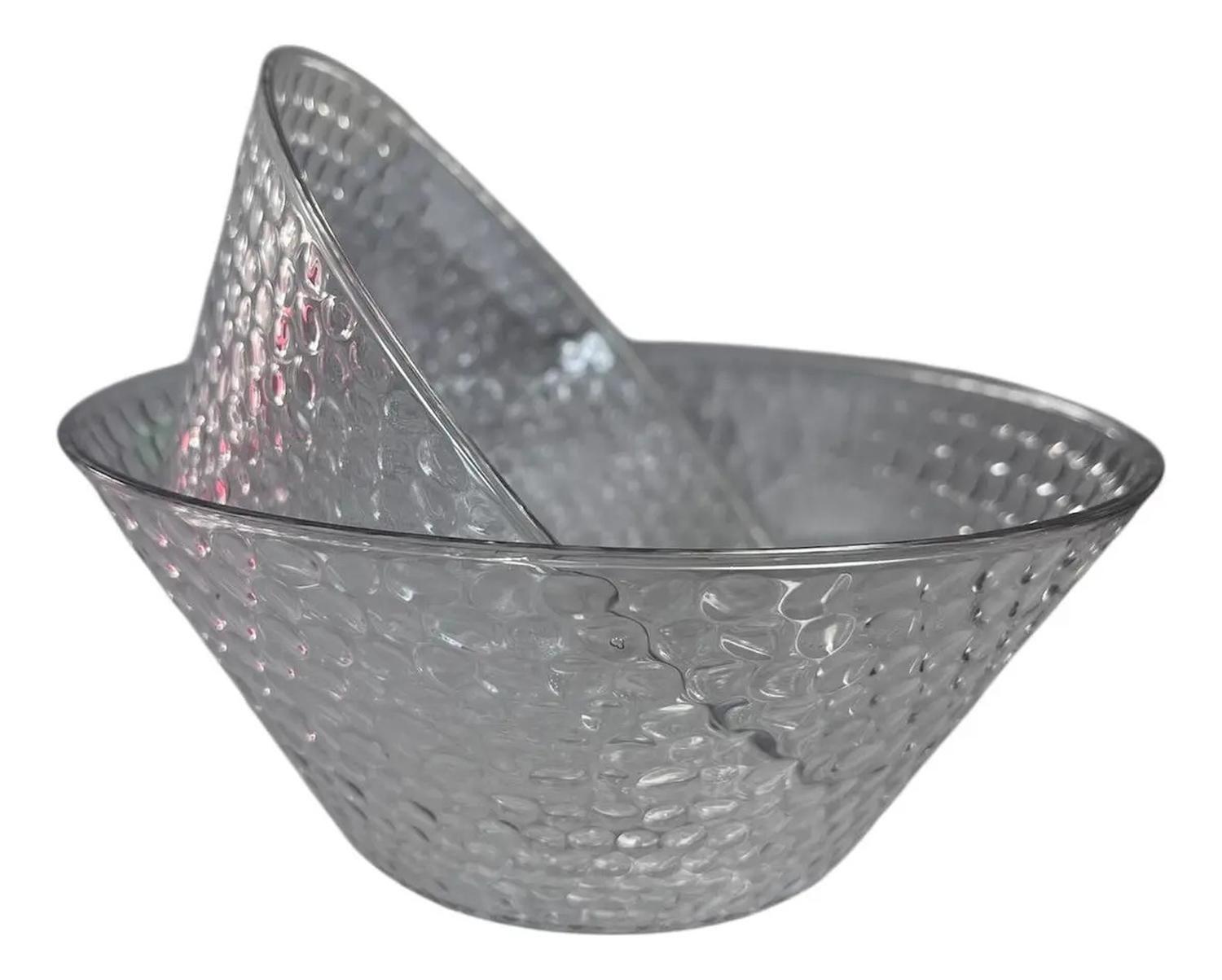 Pack 2 Plato Bowl Sopero Decorativo Redondo Plastico D1 Gris-4