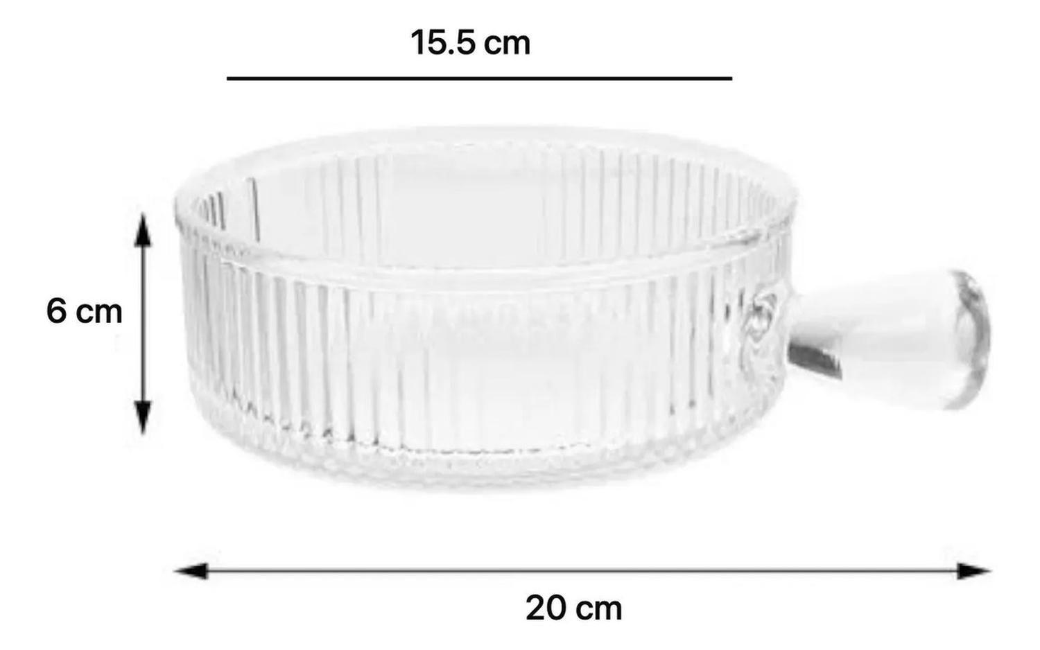 Plato Bowl Sopero Ensaladera Con Asa Paila De Vidrio Blanco Lisa-2