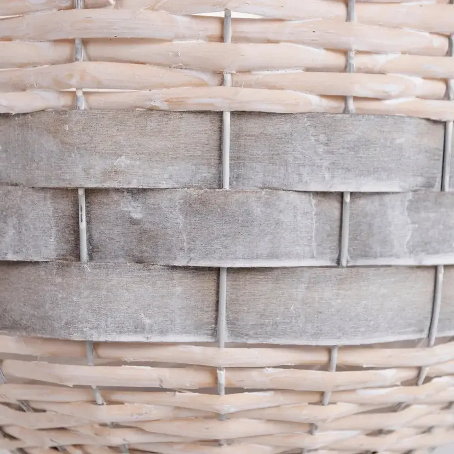 Macetero Tejido Fibras Y Madera Rustico Porta Maceta Bambu G Beige Fibra-1