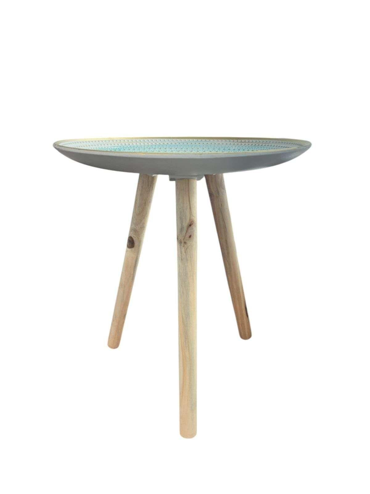 Mesa Lateral Dorada Puntos Mesa De Centro Decoración 30cm AZ-0