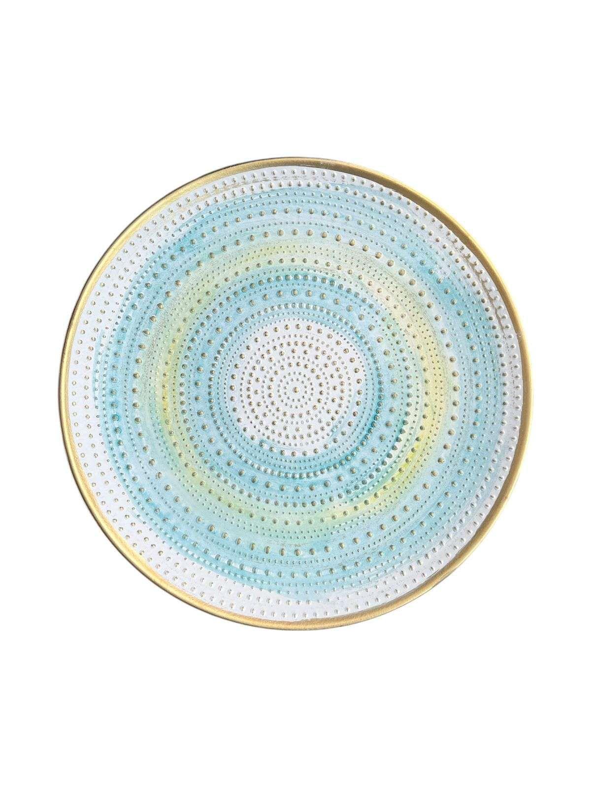 Mesa Lateral Dorada Puntos Mesa De Centro Decoración 30cm AZ-1