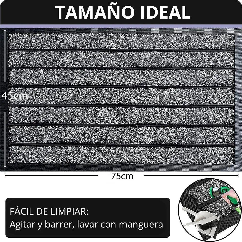 Alfombra De Entrada Rustica Hogar Limpiapiés Linea 75x45cm-2