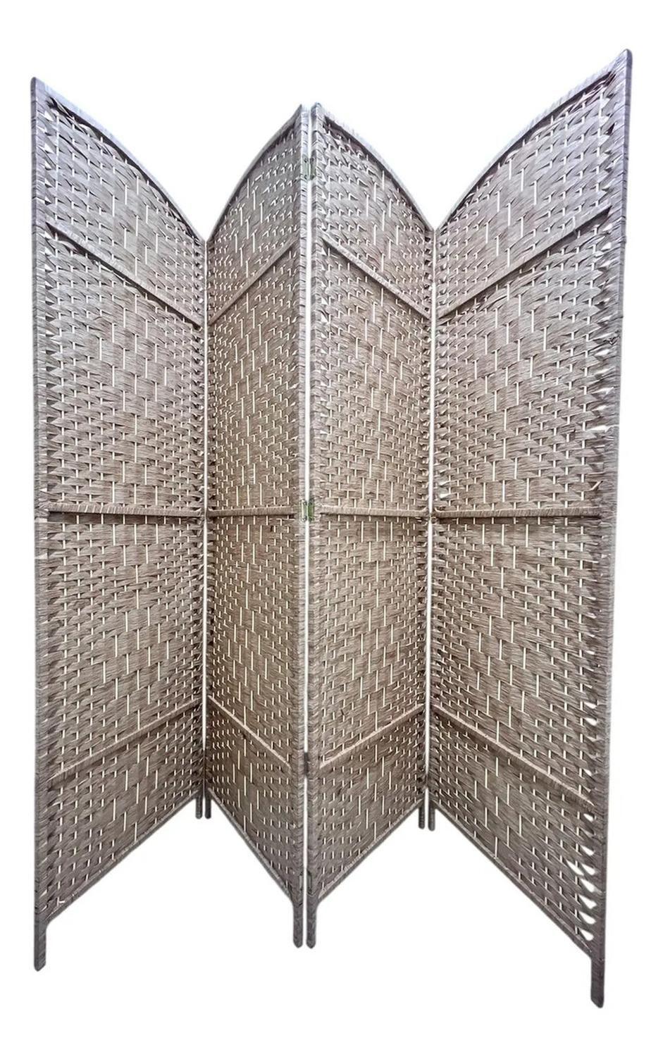 Biombo De Madera Resistente 4 Paneles Completo 200x180cm-0
