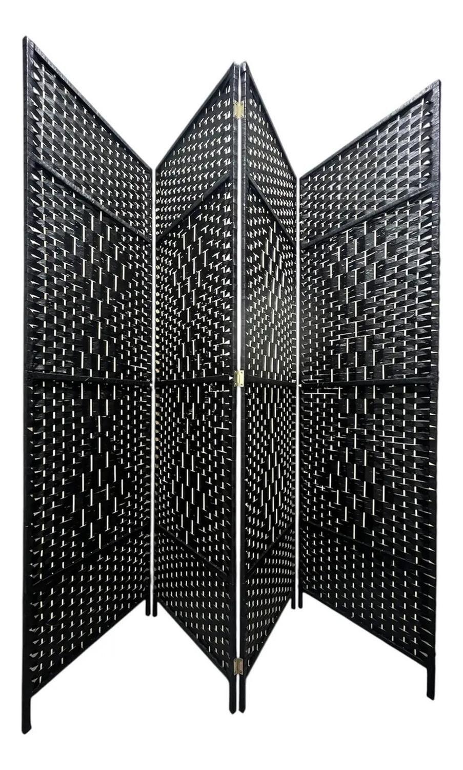 Biombo De Madera Resistente 4 Paneles Completo 200x180cm-0
