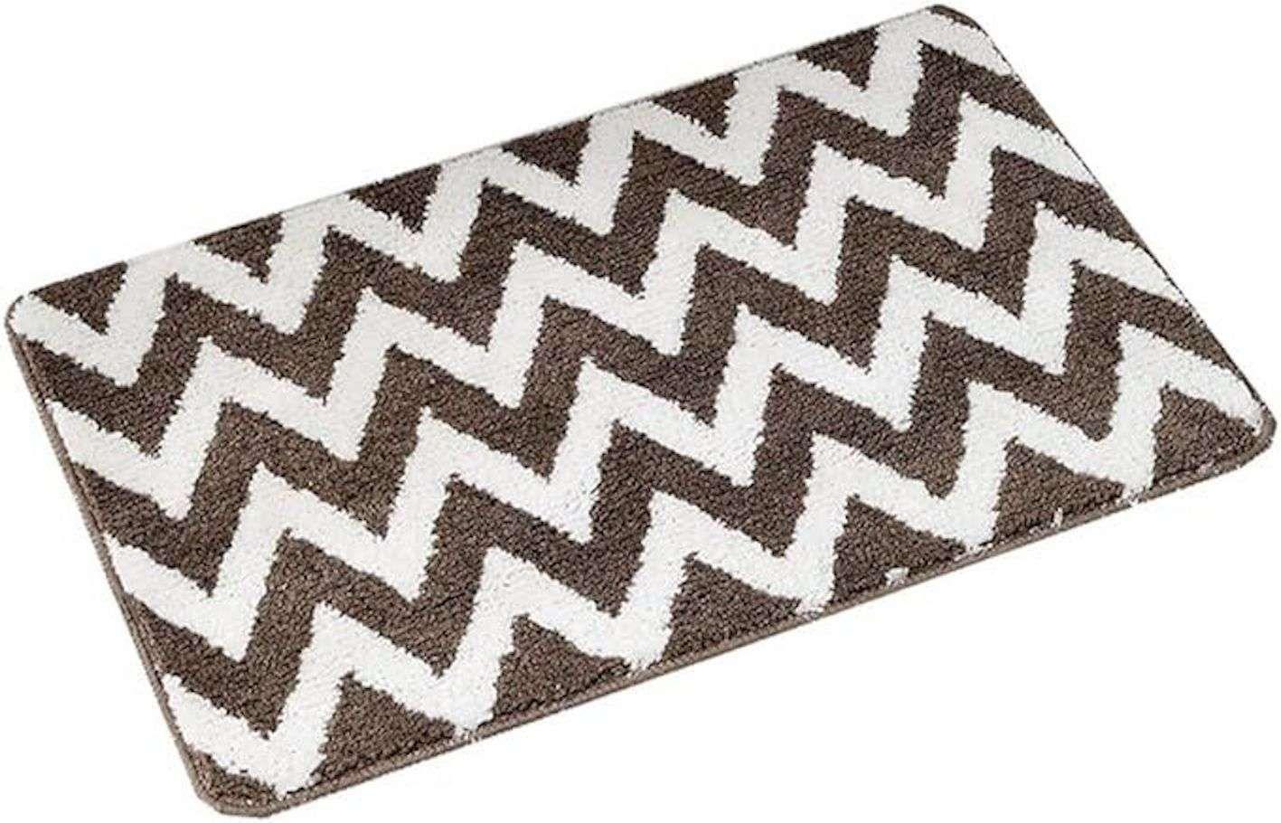 Alfombra Entrada Hogar Limpiapiés Peluda Zigzag 80x50cm M-2