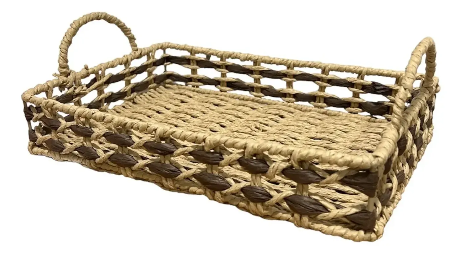 Cesta Panera De Rattan Cesta De Pan Cuadrada Asas Mediana Beige Tejido-0