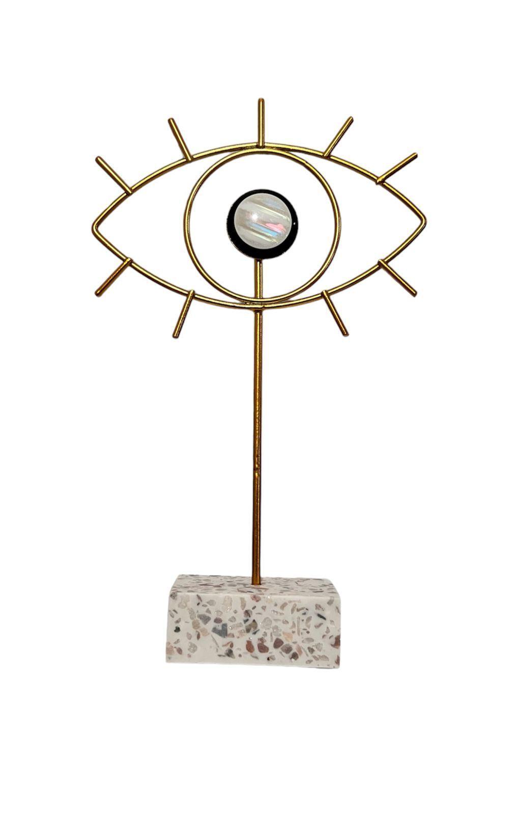 Adorno Decorativo De Ojo Dorado Figura Decorativa 23x14cm-0