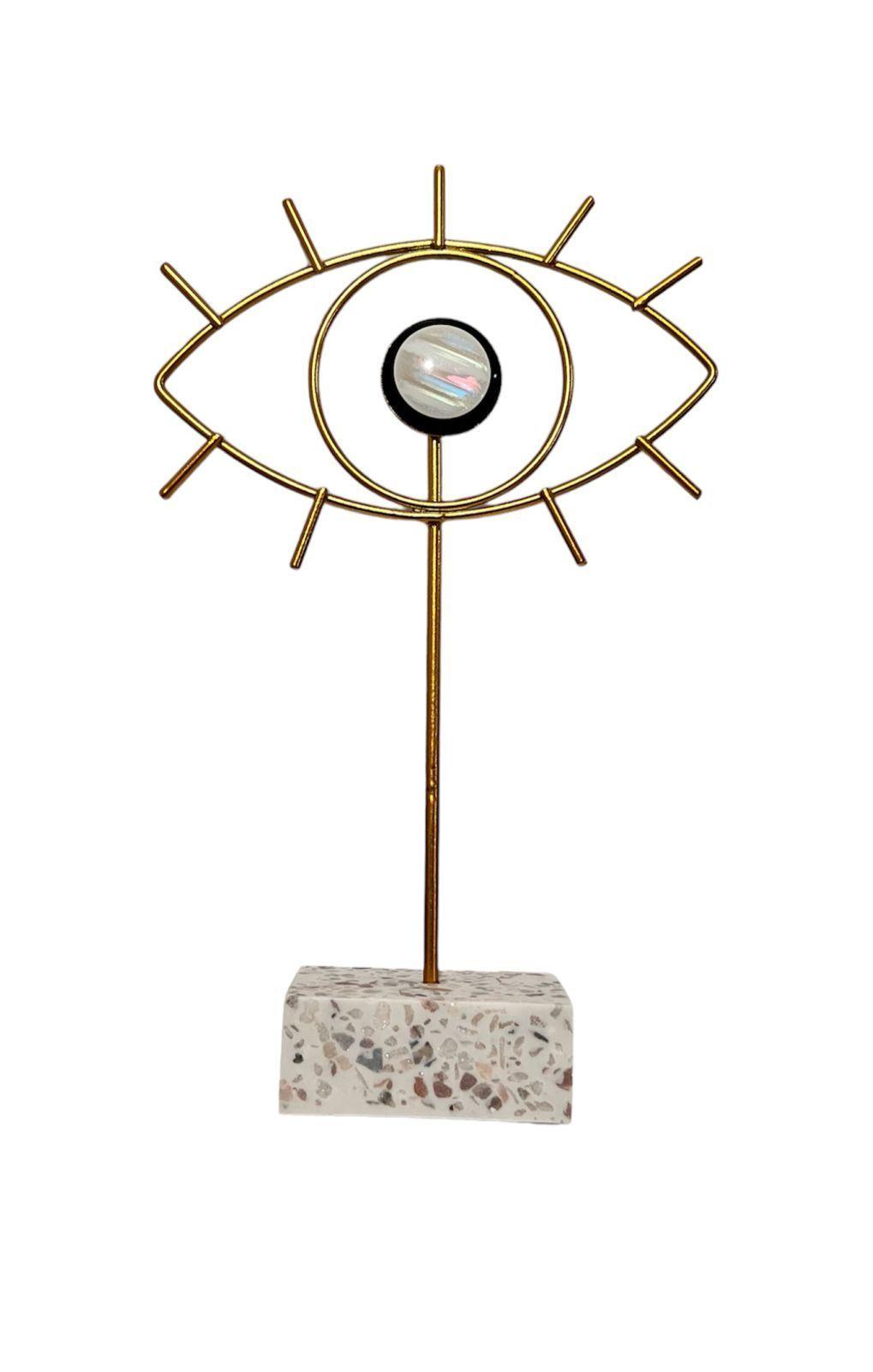 Adorno Decorativo De Ojo Dorado Figura Decorativa 23x14cm-1