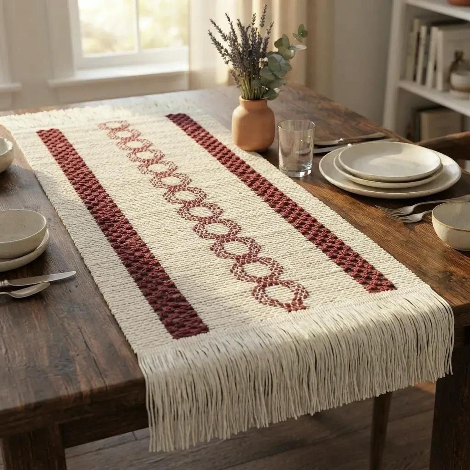 Mantel Camino De Mesa Rectangular Yute Linea 180x30cm-1