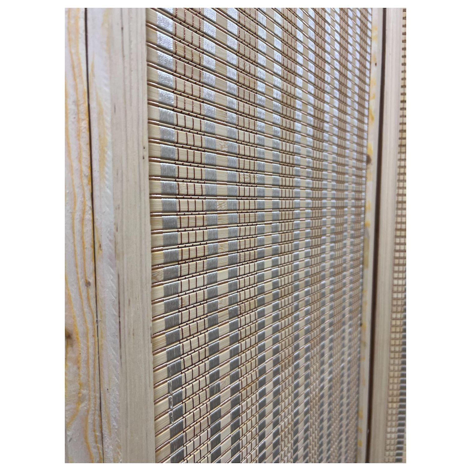 Biombo De Madera Resistente 4 Paneles Bambu 180cmx180cm-2