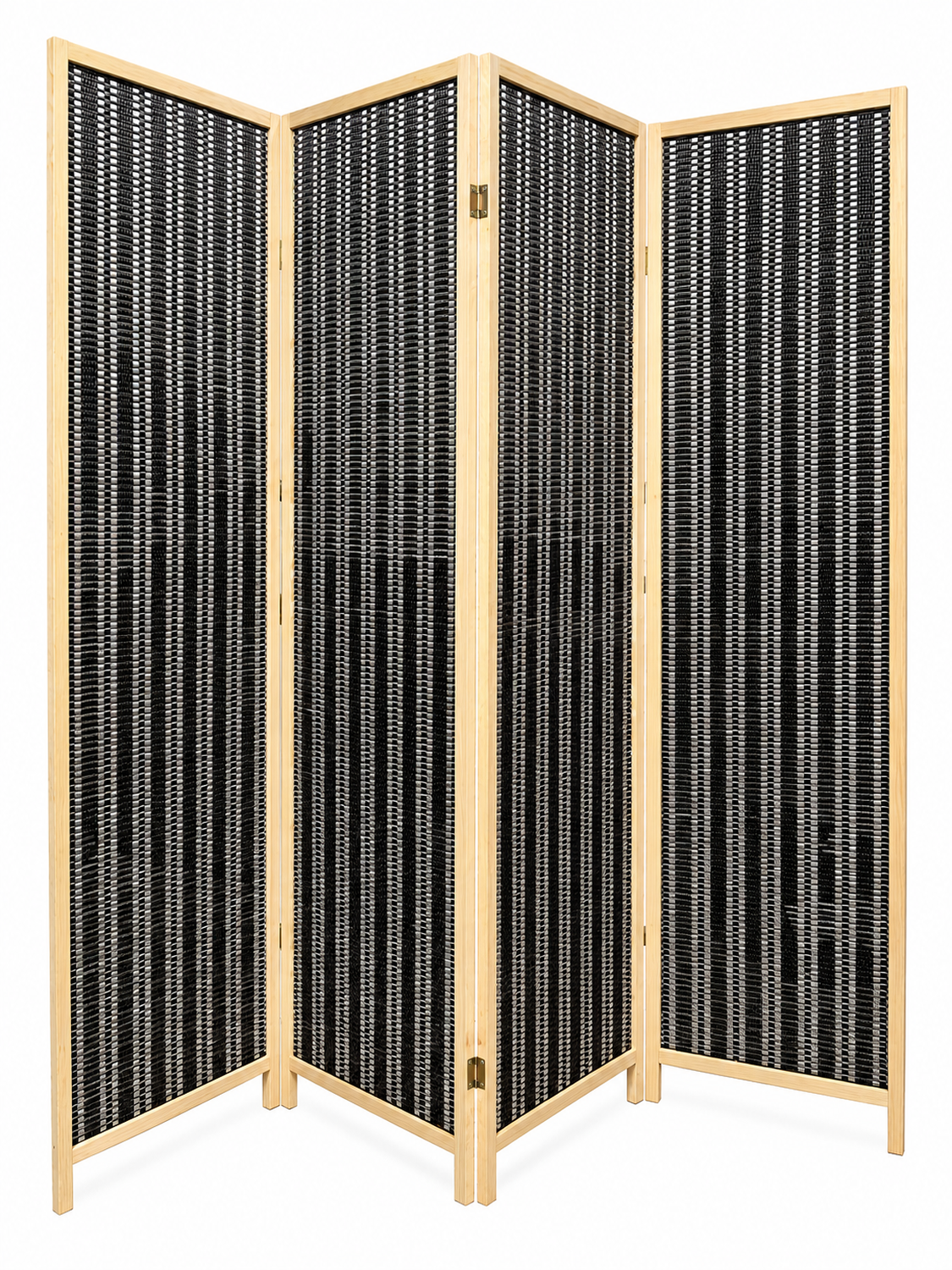 Biombo De Madera Resistente 4 Paneles Bambu 180cmx180cm-2