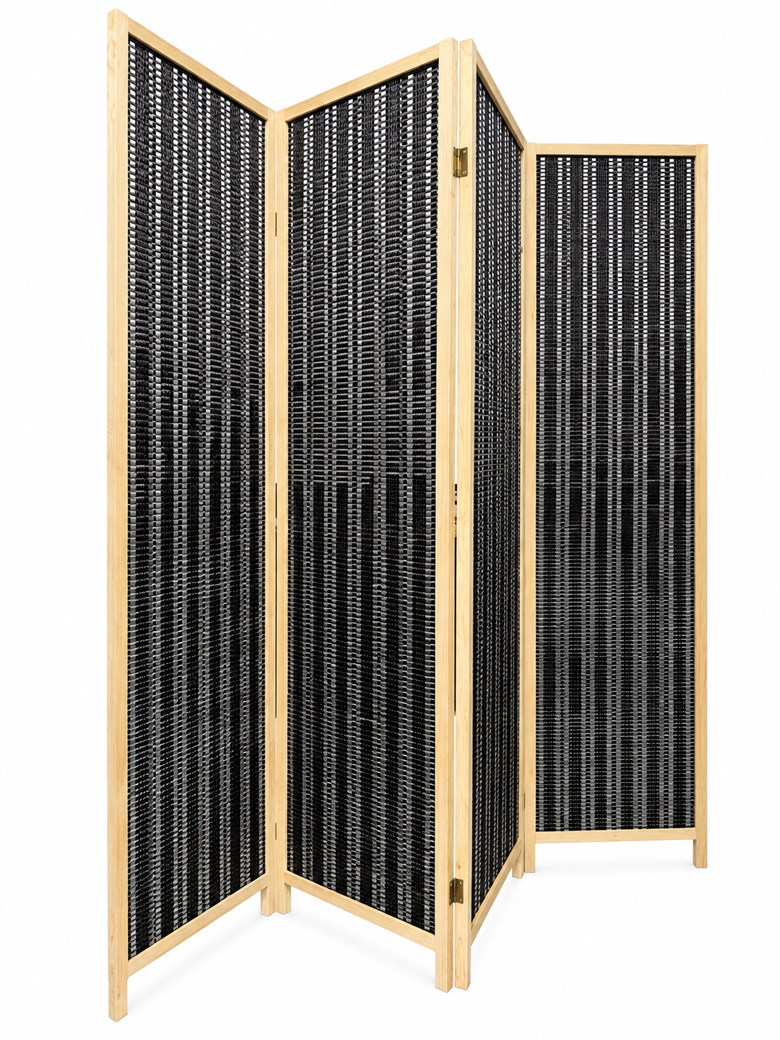 Biombo De Madera Resistente 4 Paneles Bambu 180cmx180cm-3