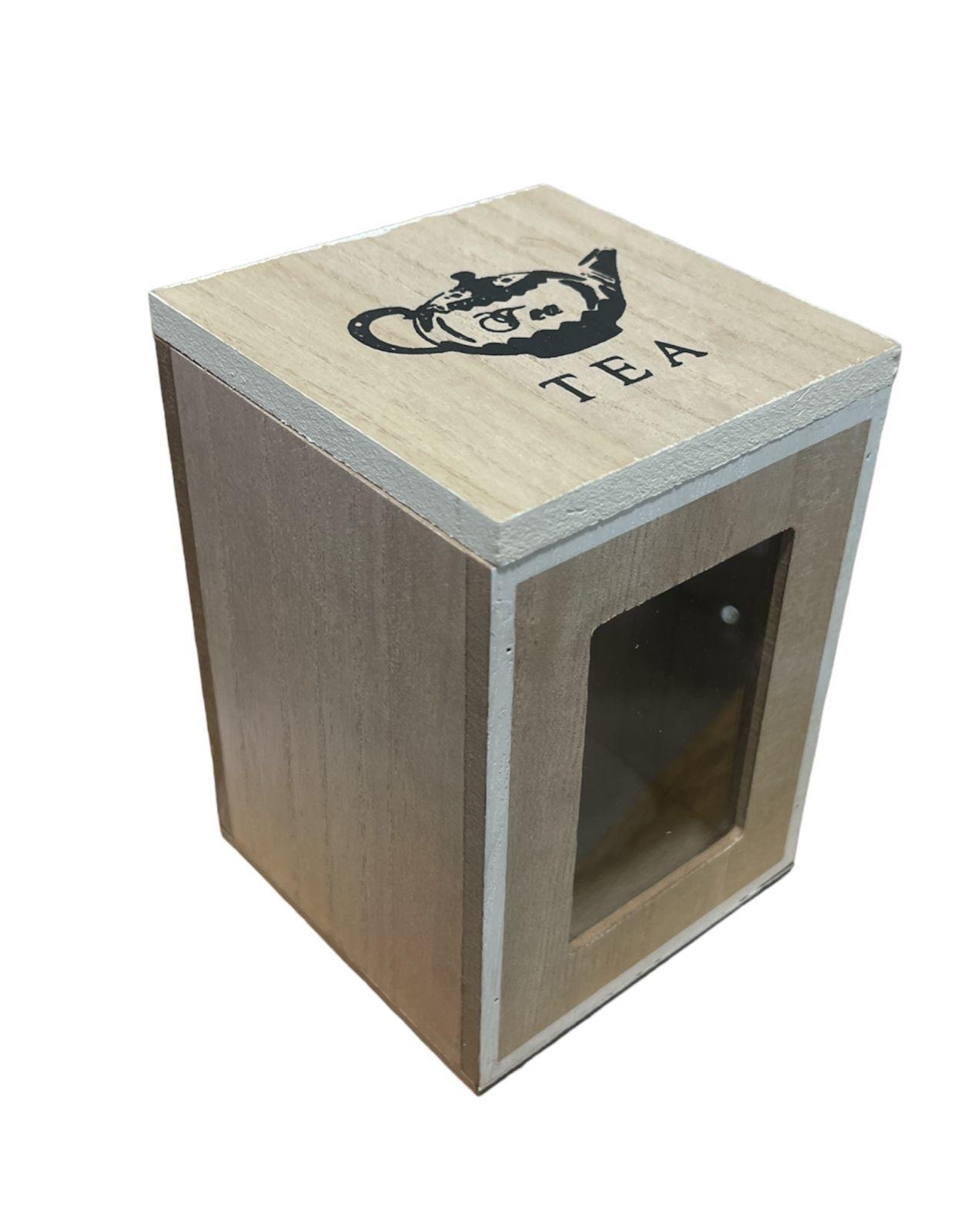 Caja De Té Mediana De Madera 1 Espacios-0