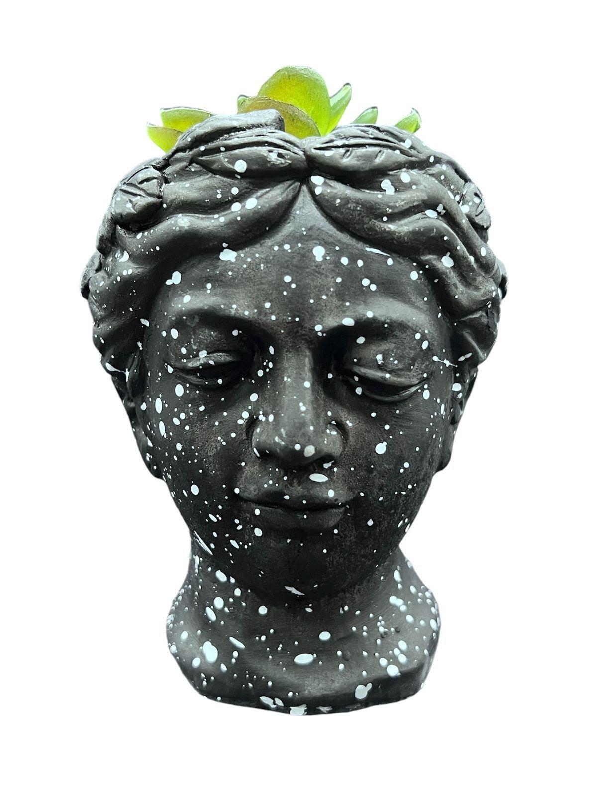 Macetero De Ceramica Planta Artificial Moderno Rostro Griego N-1