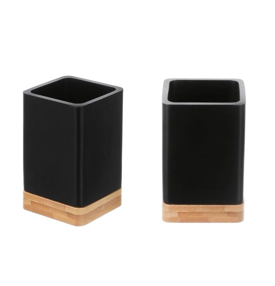 Porta Cepillo De Dientes Diseño Elegante Madera Minimalista-2