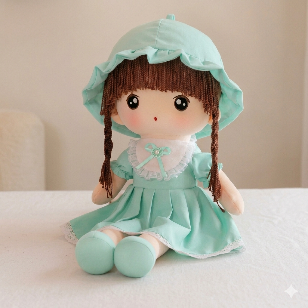 Muñeca De Trapo De Peluche Tierna Suave Lazo 65cm-3