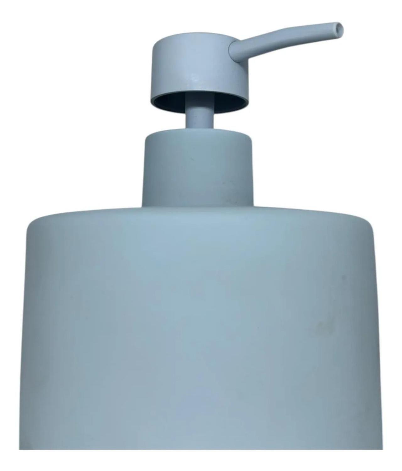 Set Juego De Baño 2 Pieza Mate Jabon Dispensador Cepillo Azul Claro-1