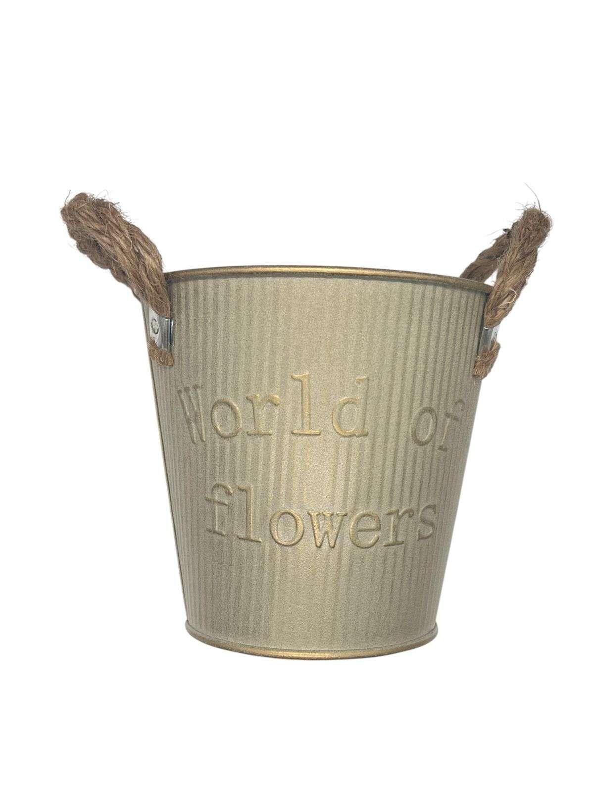 Florero Macetero Jarron Decorativo Decoracion Vintage Metal-0