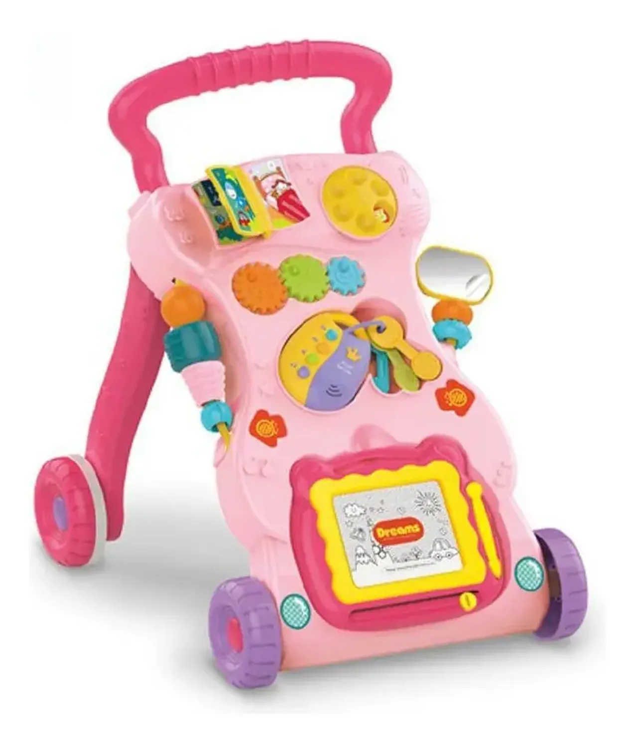 Andadera Caminador Corre Pasillo Musical Multifuncional Bebe Rosa-0