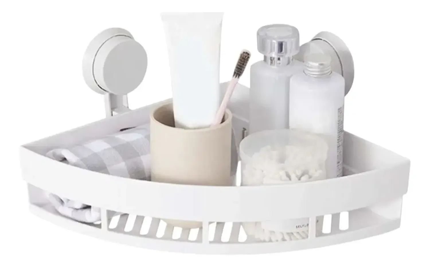 Repisa Esquinera De Pared Organizador Baño 12x25cm Blanco-0