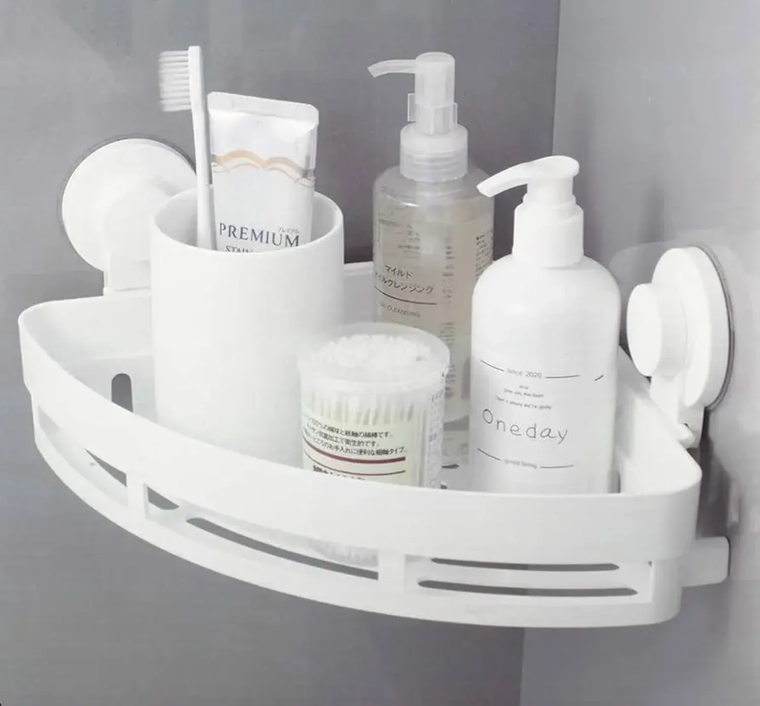Repisa Esquinera De Pared Organizador Baño 12x25cm Blanco-2