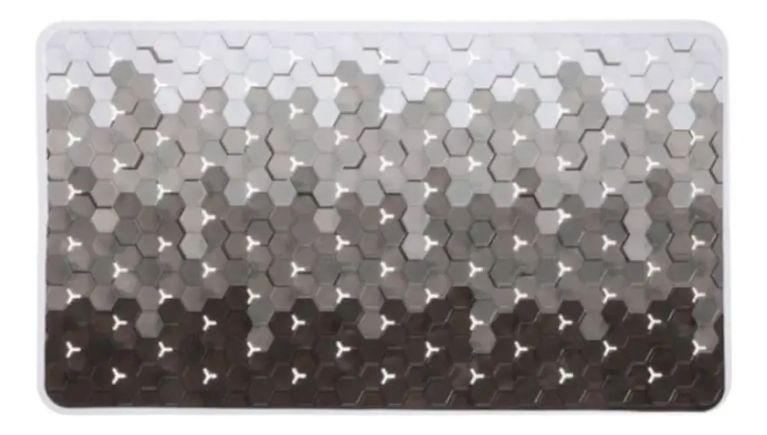 Alfombra De Baño Limpiapiés Antideslizante 37x67cm Gris Geométrico-0