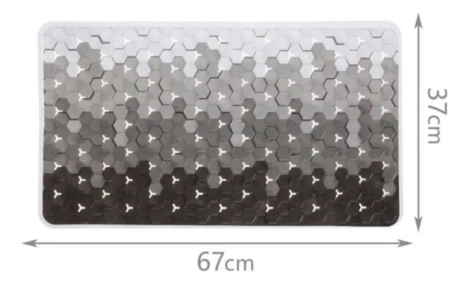 Alfombra De Baño Limpiapiés Antideslizante 37x67cm Gris Geométrico-1