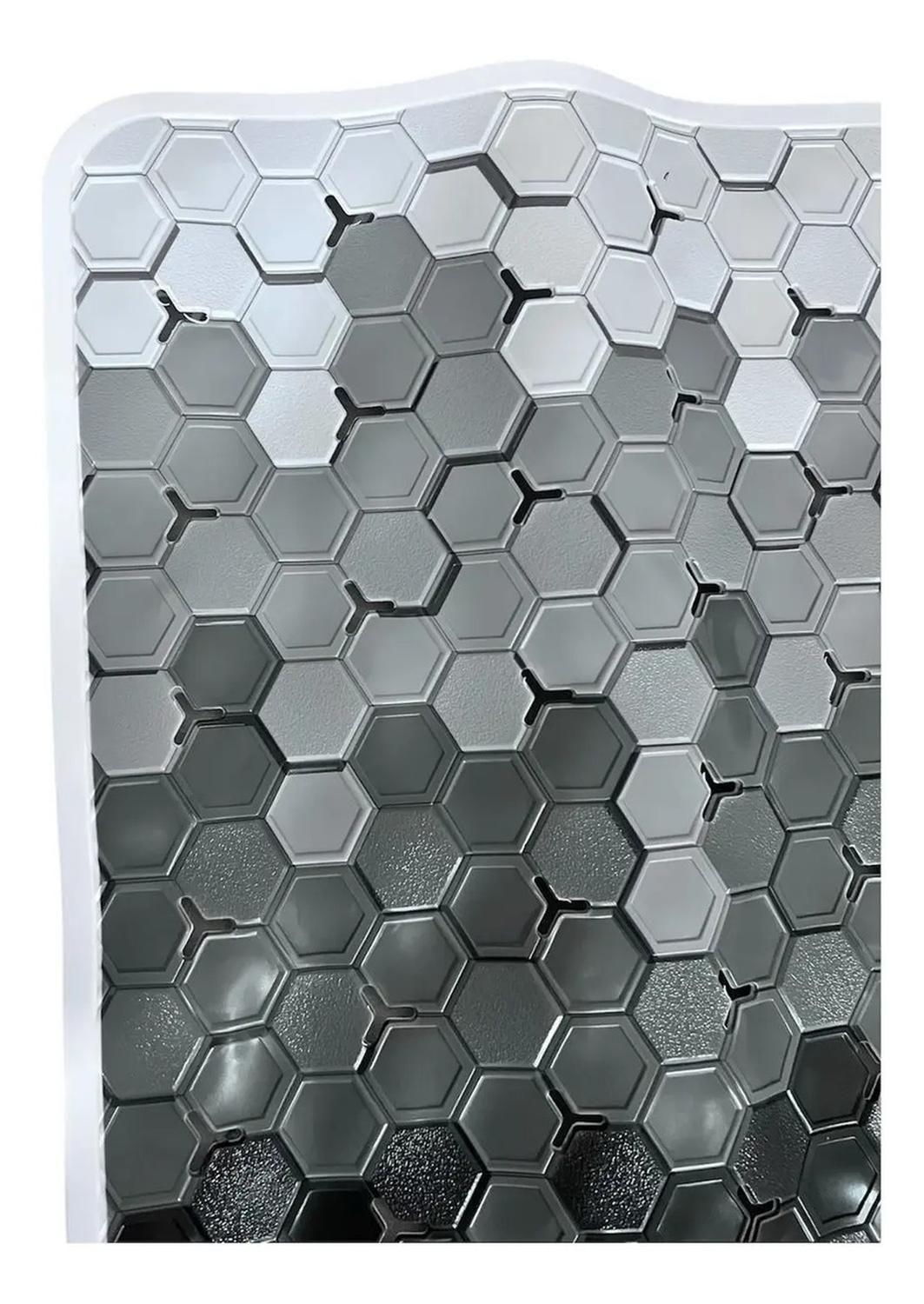 Alfombra De Baño Limpiapiés Antideslizante 37x67cm Gris Geométrico-2
