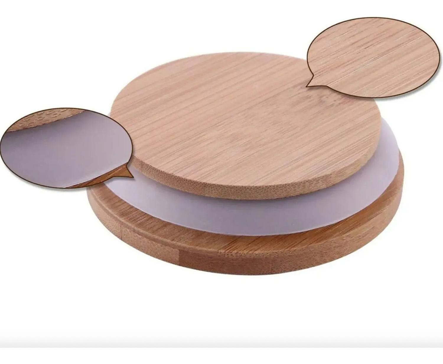 Frasco Conservero Envase De Vidrio Contenedor Tapa Madera Marrón-2