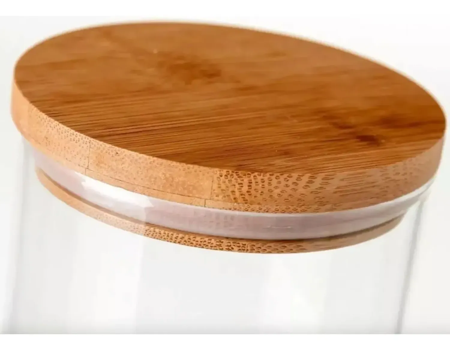 Frasco Conservero Envase De Vidrio Contenedor Tapa Madera Marrón-3