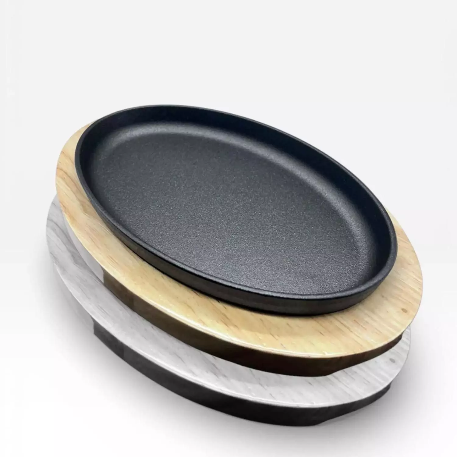 Bandeja Tabla Placa Para Carnes Con Base Bambu M3 Negro-2