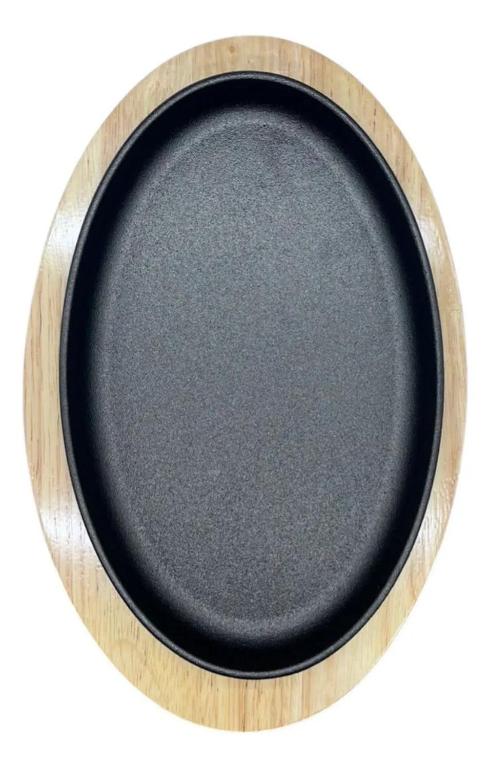 Bandeja Tabla Placa Para Carnes Con Base Bambu M3 Negro-4