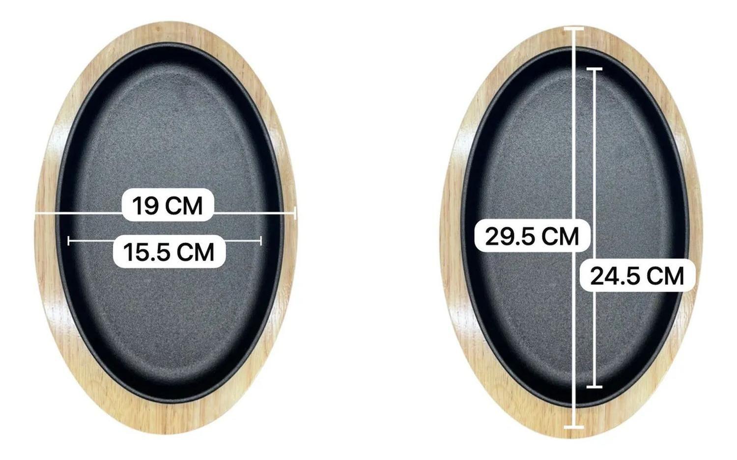 Bandeja Tabla Placa Para Carnes Con Base Bambu M3 Negro-5