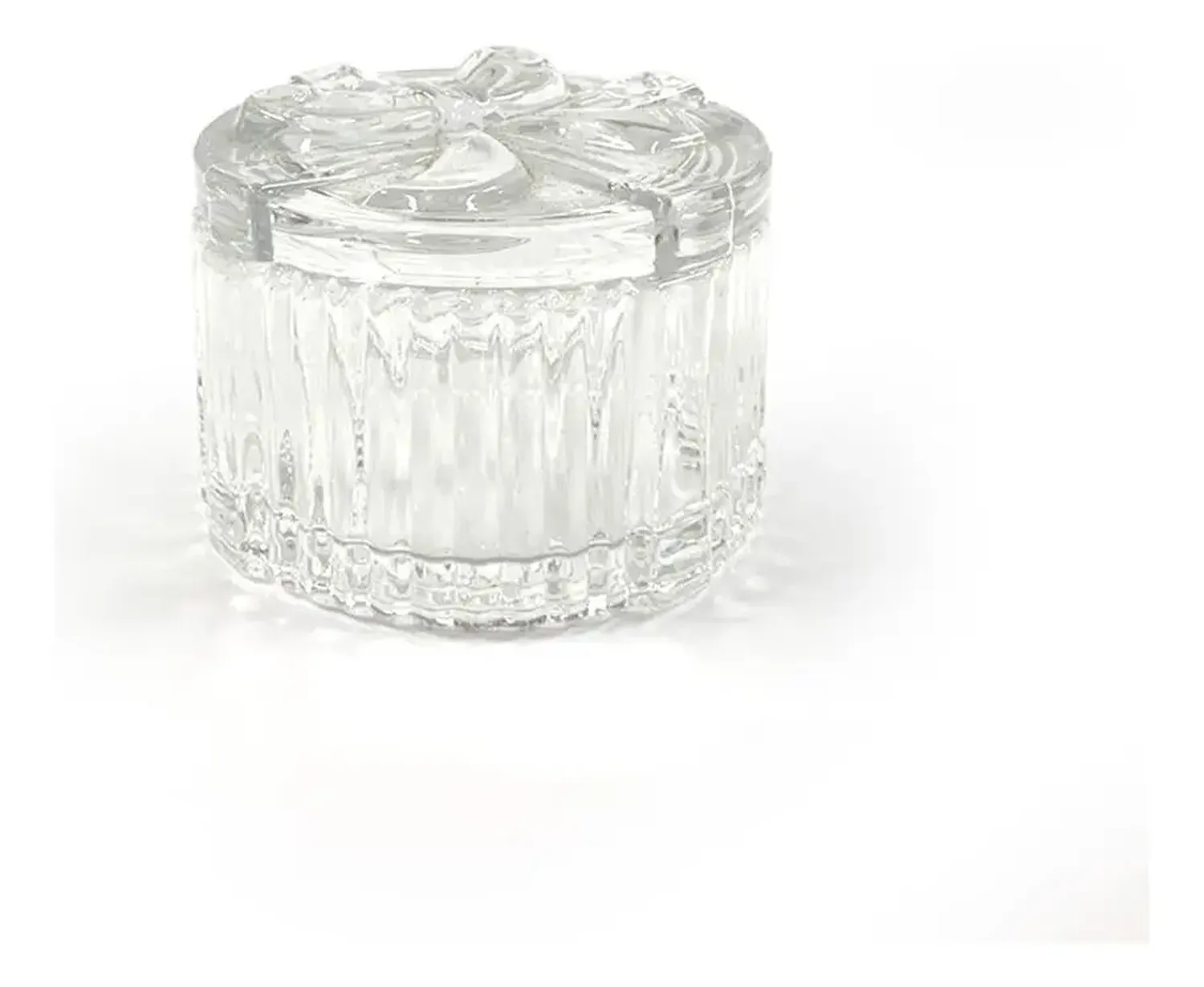 Bombonera Azucarero Caramelera Decorativa De Vidrio 8x6cm Redonda-0