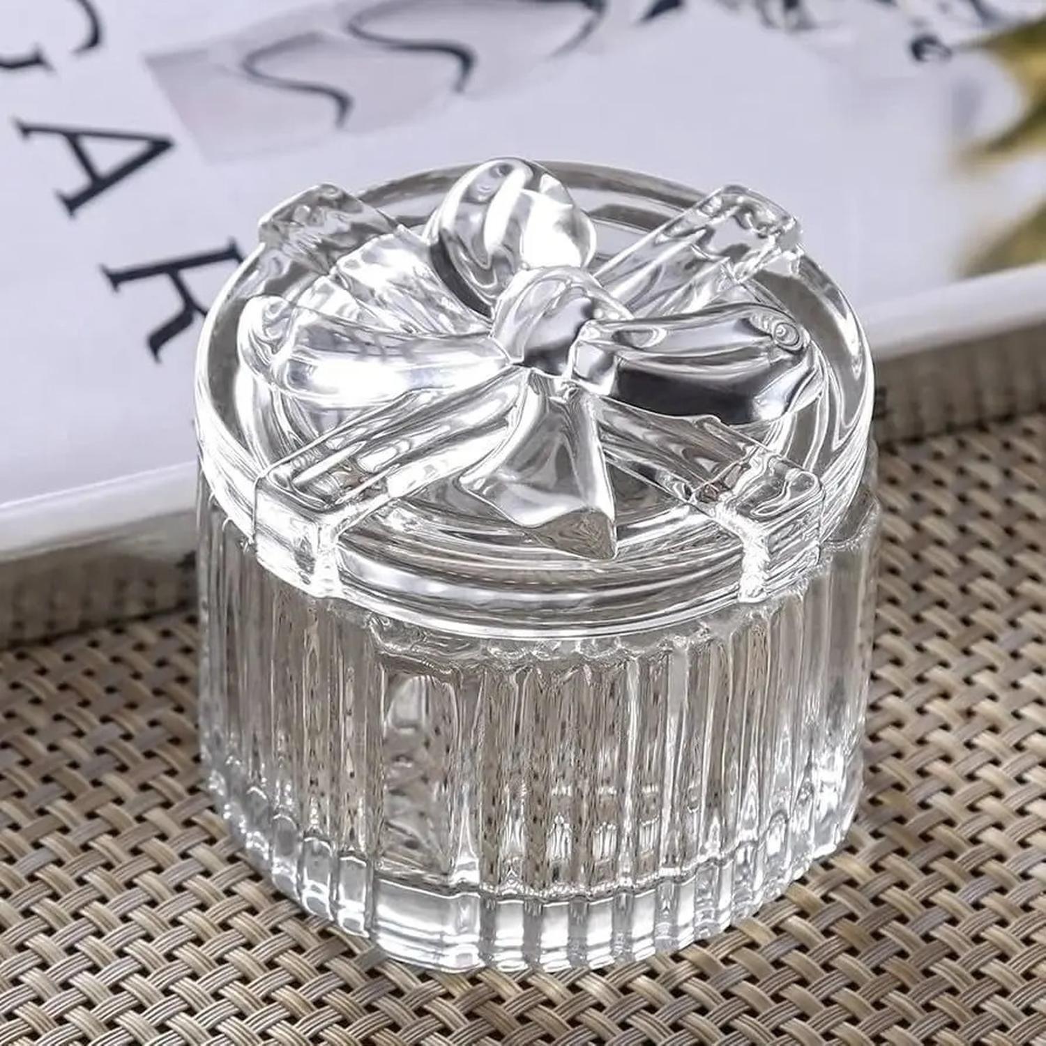 Bombonera Azucarero Caramelera Decorativa De Vidrio 8x6cm Redonda-2