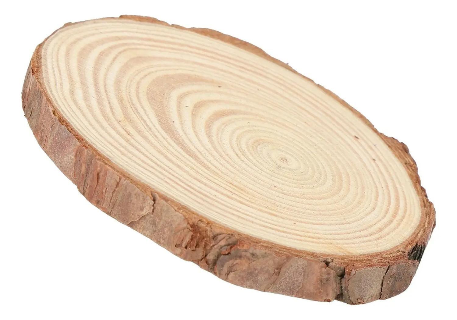 Bandeja Decorativa Trozo De Madera Tronco 25cm Beige-0