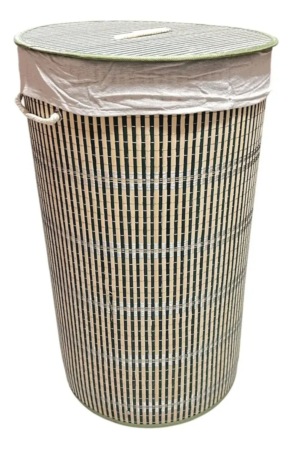 Cesto De Ropa Bambu Con Tapa Material Resistente-0