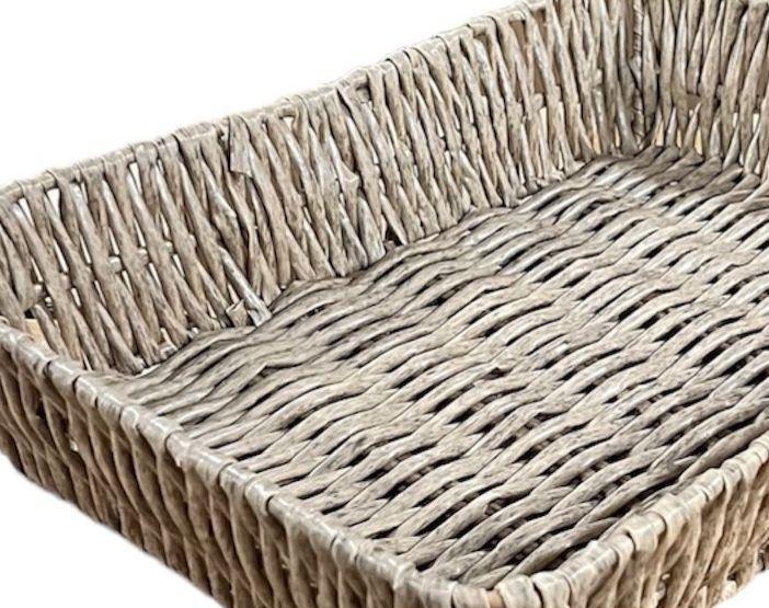 Bandeja Cesta De Ratan Cesta Tejida Rectangular Pequeña B-2