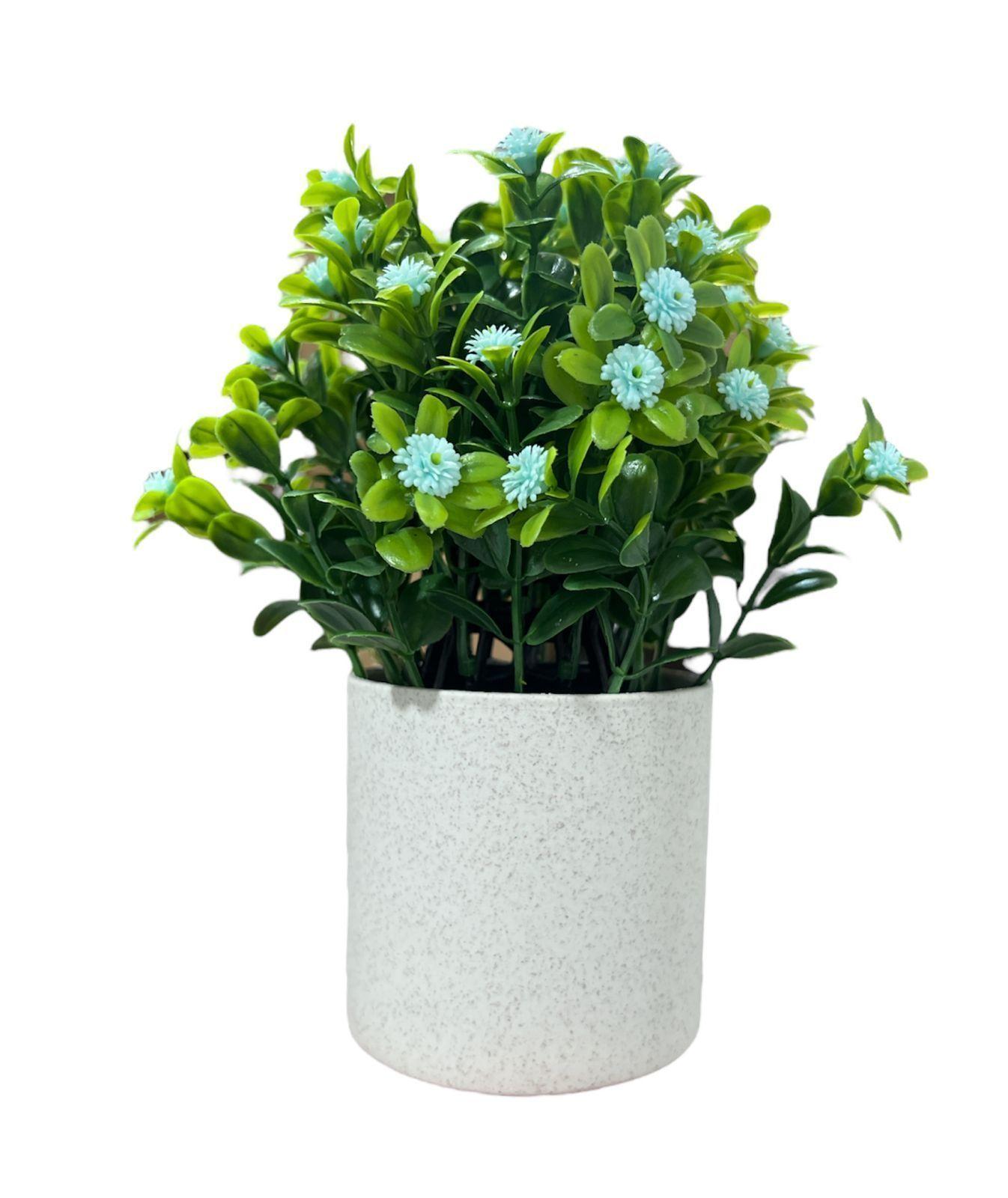 Planta Artificial Flores Maceta Decorativa Base Plastico C-1