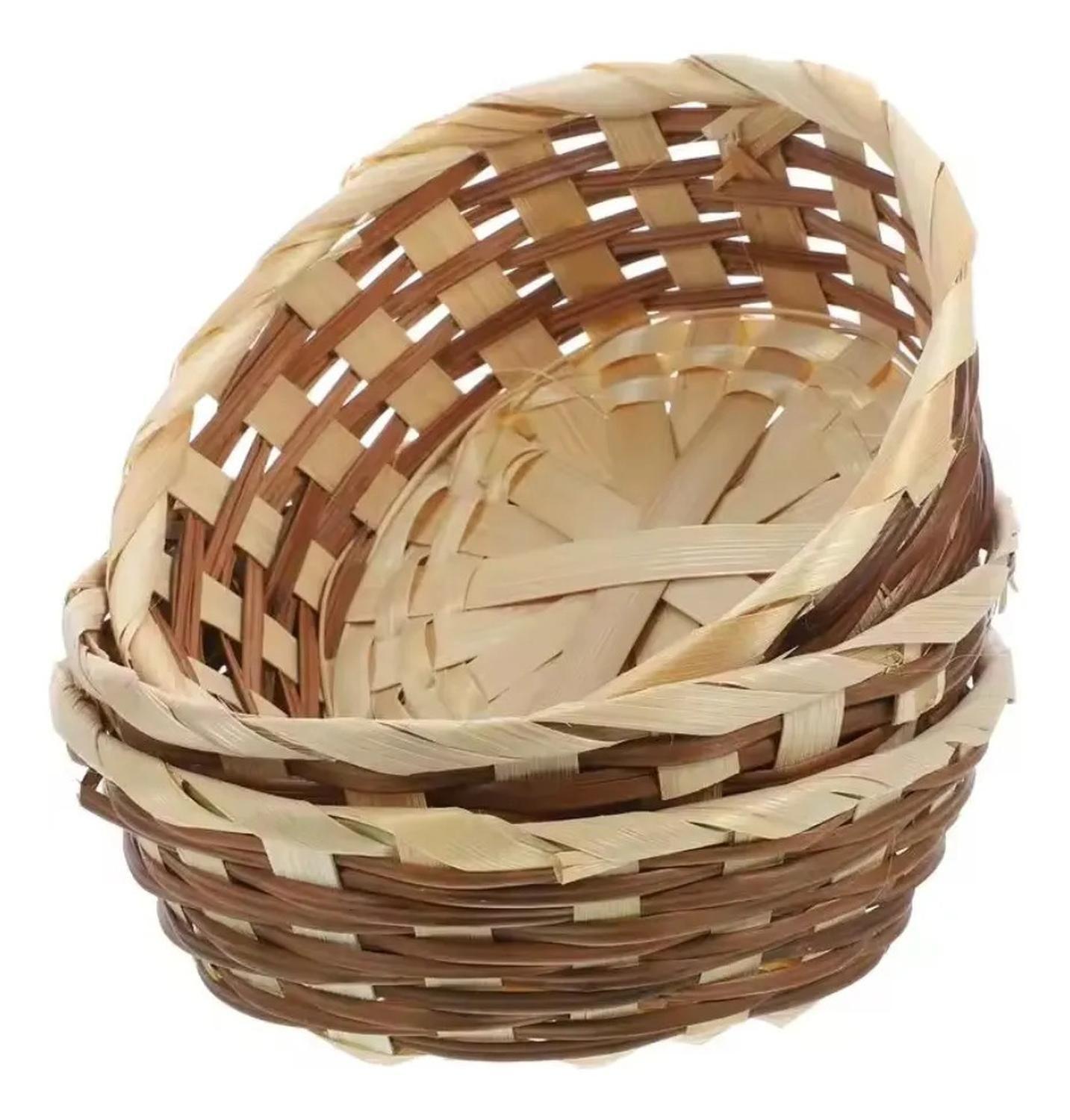 Pack 6 Cesta Panera Tejida Cesta De Pan Pascuas 17x6cm Beige Bicolor-1