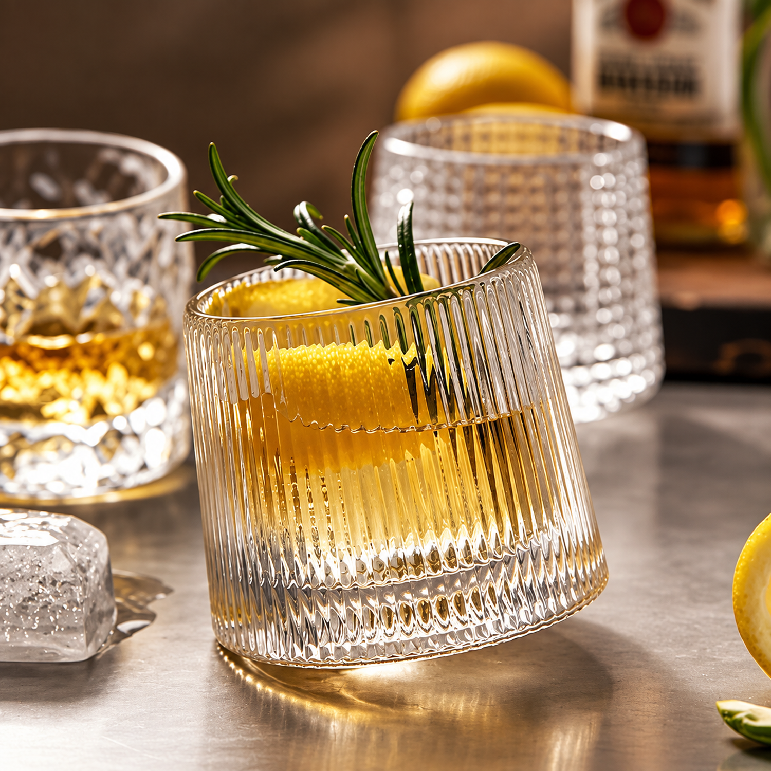 Pack 6 Vasos Coñac Whisky Con Giro 360 Vaso Vidrio 150ml-1