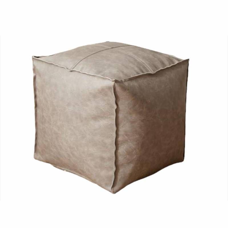 Puff Sillon Taburete Ecocuero Cuadrado Decorativo 45x45cm G-0
