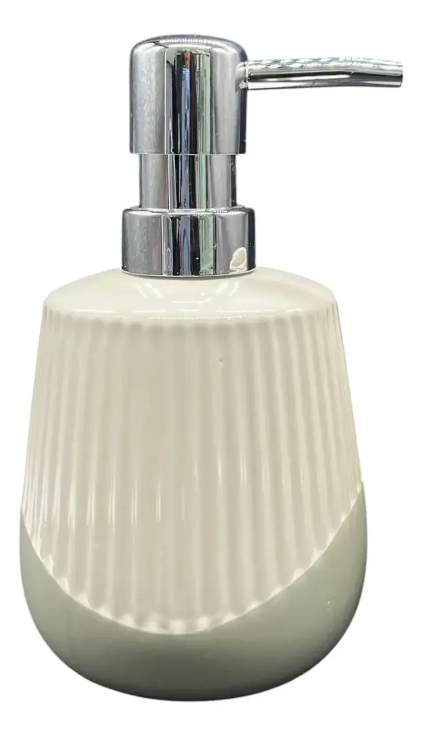 Set De Baño 2 Piezas Ceramica Jabon Porta Cepillo Crema Crema-2