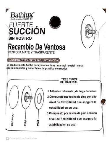 Ventosa De Repuesto Para Accesorios De Baño Bathlux-1
