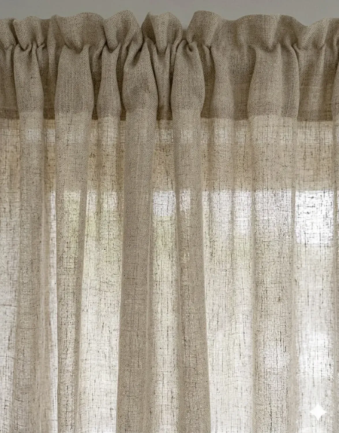 Cortina Lino 2 Paños Cortina 8 Anillos Deco 70x150cm-1